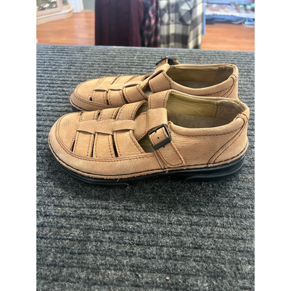 Birkenstock Footprints Tan Leather Fisherman Shoes Mary Jane EU 41 US 10 Women G - Picture 6 of 13
